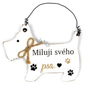 Nekupto Pets wooden sign I love my dog 12 x 9 cm