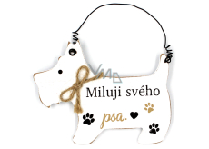 Nekupto Pets wooden sign I love my dog 12 x 9 cm