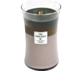 WoodWick Trilogy Cozy Cabin - Cozy log cabin scented candle with wooden wick and lid glass large 609.5 g