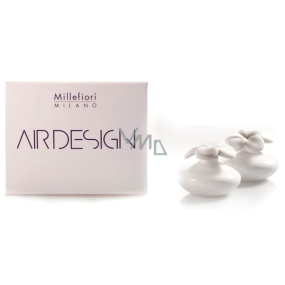 Millefiori Milano Air Design Diffuser Flower Container for Scenting Fragrance Using Porous Top Mini White 2 Pieces, 80ml, 7 x 6cm