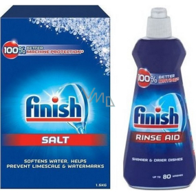 Finish Dishwasher salt 1.5 kg + Shine & Protect Regular polish 400 ml, duopack