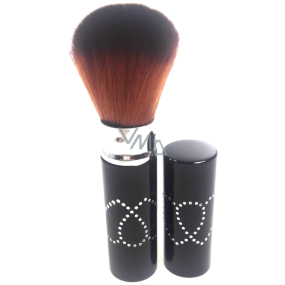 Cosmetic brush with synthetic bristles for powder with cap black 11 cm 30450-06