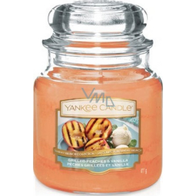 Yankee Candle Grilled Peaches & Vanilla - Grilled Peaches and Vanilla Scented Candle Classic Medium Glass 411 g