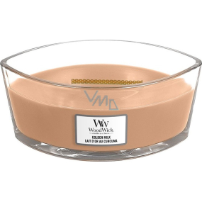 WoodWick Golden Milk - Golden milk scented candle with wooden wide wick and boat lid 453 g