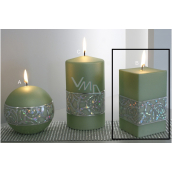 Lima Hologram candle mint prism 65 x 120 mm 1 piece