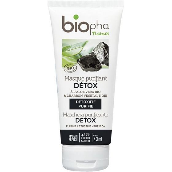 BioPha Detox cleansing face mask with black charcoal 75 ml