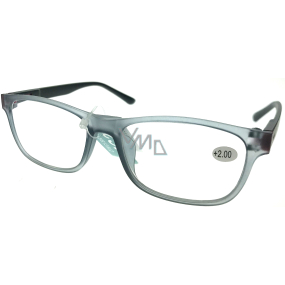 Berkeley Reading glasses +2.0 plastic gray, black sides 1 piece MC2184