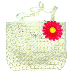 Kids Fun Children's bag with flower cream 20 x 15 cm