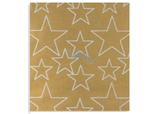 Zoewie Gift wrapping paper 70 x 150 cm Christmas Nordic Light gold - white stars