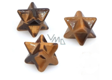 Tiger eye merkaba hmatka natural stone 13 mm, stone of sun and earth, brings luck and wealth