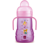 Mam Trainer bottle for easy transition from breastfeeding or bottle to cup 4+ months Purple 220 ml