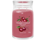 Yankee Candle Black Cherry - Ripe cherry scented candle Signature large glass 2 wicks 567 g