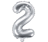 Ditipo Inflatable foil balloon number 2 silver 35 cm 1 piece