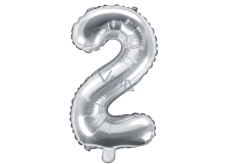 Ditipo Inflatable foil balloon number 2 silver 35 cm 1 piece