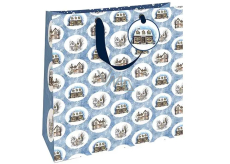 Nekupto Gift paper bag luxury 33 x 33 cm Christmas houses