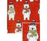 Nekupto Christmas gift wrapping paper 70 x 200 cm Red, polar bear, penguin