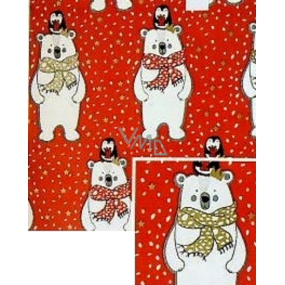 Nekupto Christmas gift wrapping paper 70 x 200 cm Red, polar bear, penguin