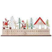 Advent calendar wooden Santa 25 x 10 cm