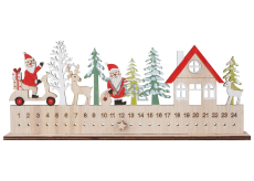 Advent calendar wooden Santa 25 x 10 cm