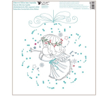 Window film Christmas Angel with wreath and trumpet, blue 30 x 33,5 cm
