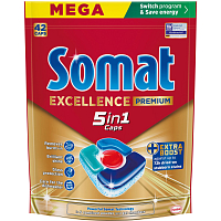 Somat Dishwasher Tablets Excellence Premium 5in1, 42 pcs