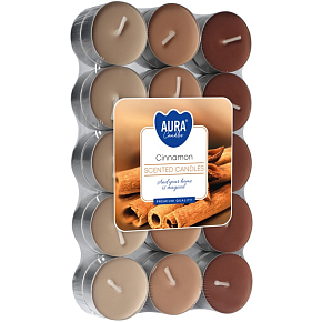 Bispol cinnamon scented tea lights, 30 pcs Bispol cinnamon scented tea lights, 30 pcs