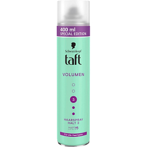 Taft Hair Spray Volume, Hold Level 3, 400 ml
