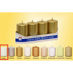 Lima Candle smooth metal white cylinder 40 x 70 mm 4 pieces