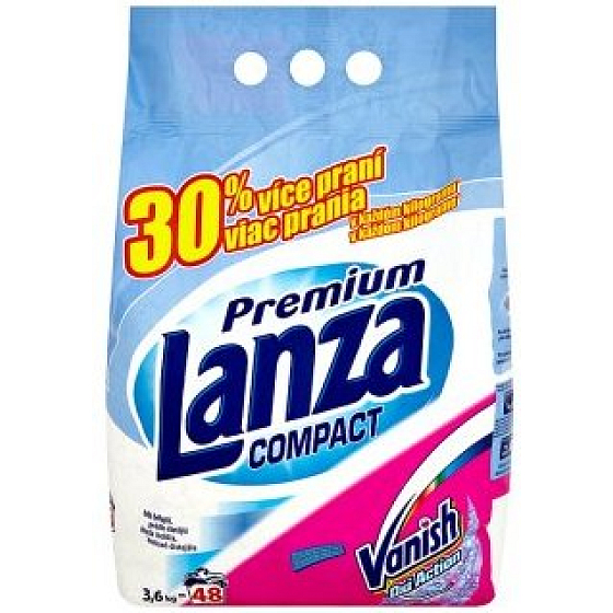 Lanza Compact washing powder for white laundry with Vanish Oxi Action 48 doses 3.6 kg