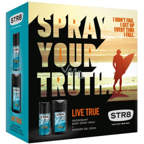 Str8 Live True deodorant spray for men 150 ml + shower gel 250 ml, cosmetic set