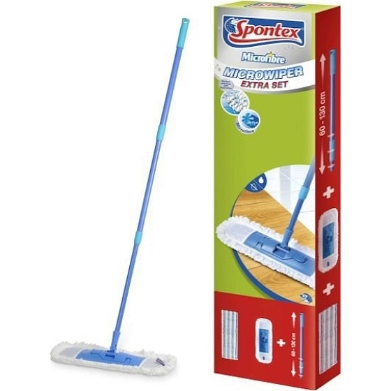 Spontex Microwiper Extra flat fringed mop with active microfiber complete set
