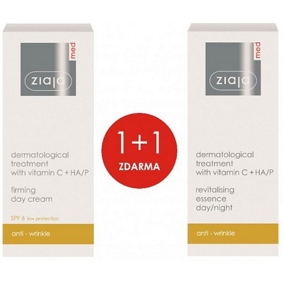 Ziaja Med Dermatitis Vitamin C & Hyaluronic Firming Day Cream 50 ml + Med Dermatitis Vitamin C & Hyaluronic Essence 30 ml, duopack