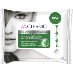 Cleanic Anti-Sebum Make-Up Removal Wipes 20 Pieces