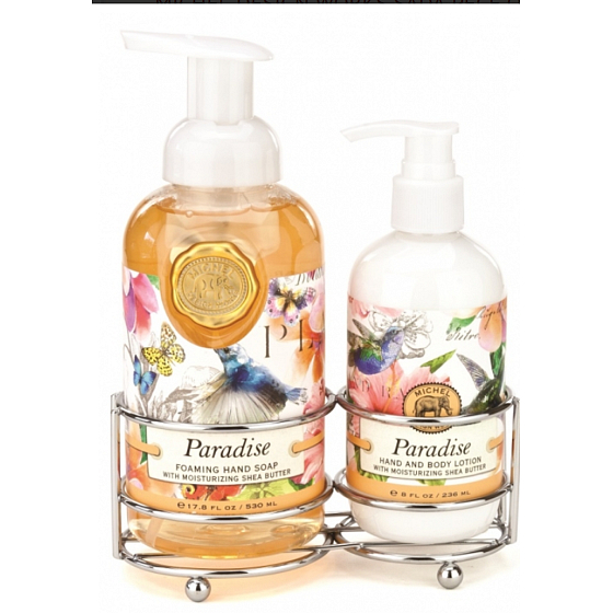 Michel Design Works Paradise foaming liquid hand soap 530 ml + hand and body lotion, 236 ml hand care cosmetic set