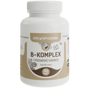 Uniospharma B complex + brewer's yeast reduces fatigue and dizziness, contributes to the normal function of the nervous system to the formation of red blood cells 90 tablets