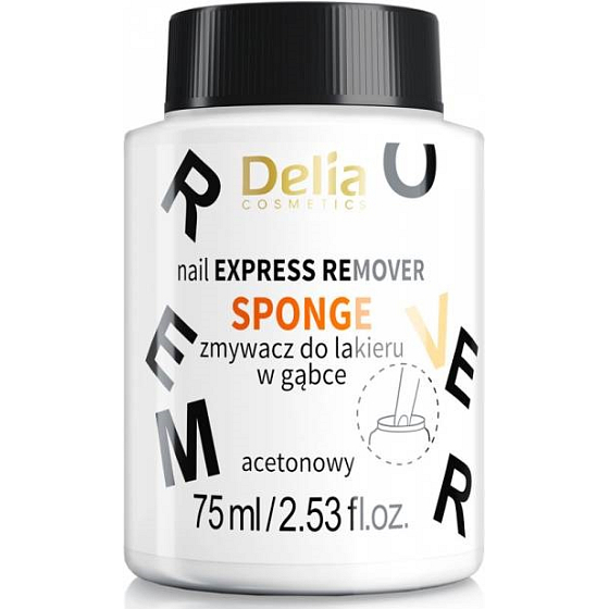 Delia Cosmetics Acetone nail polish remover with a 75 ml sponge