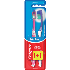 Colgate Extra Clean toothbrushes, medium hardness, package 1+1