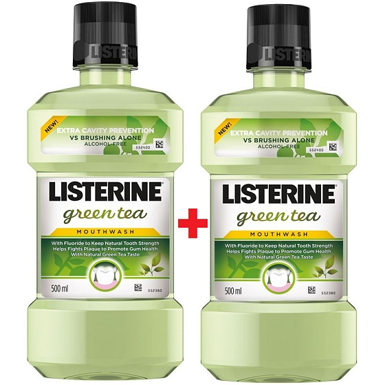 Listerine Green Tea mouthwash for strengthening tooth enamel 2 x 500 ml, duopack
