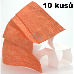 Veil 3 layers protective medical non-woven disposable, low breathing resistance 10 pieces orange with wide rubber bands