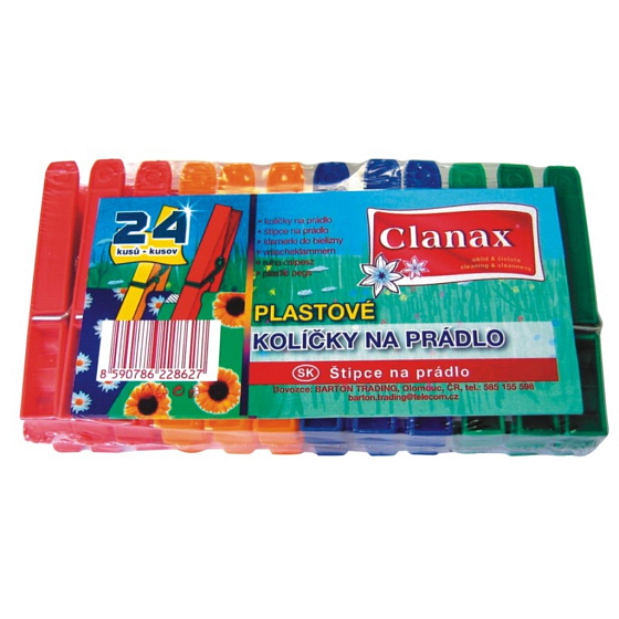 Clanax Plastic Clothes Pegs 24 Pieces