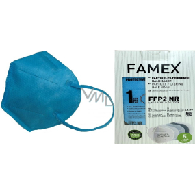 Famex Respirator oral protective 5-layer FFP2 face mask blue 10 pieces