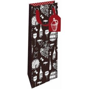 Nekupto Gift paper bottle bag 12.5 x 32.5 x 8 cm Still life of a winemaker 1865 LILH