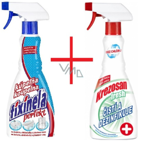 Fixinela Perfekt Bathroom liquid cleaner 500 ml spray + Krezosan Fresh cleaning and disinfection cleaner 500 ml spray