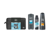 Dove Men + Care sprchový gel 250 ml + šampon na vlasy 250 ml + deodorant sprej 150 ml + etue, kosmetická sada pro muže