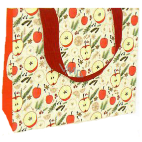 Nekupto Gift paper bag with embossing 23 x 18 cm Christmas apples