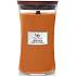 WoodWick Pumpkin Praline - Pumpkin delicacy scented candle with wooden wick and lid glass large 609 g