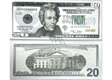 Talisman silver-plated dollar note 20 USD