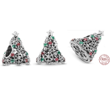 Sterling silver 925 Glittering Christmas tree silver, Christmas bracelet bead