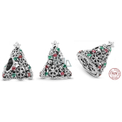 Sterling silver 925 Glittering Christmas tree silver, Christmas bracelet bead