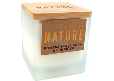 Heart & Home Nature Orange peel and clove scented candle glass, burning time up to 20 hours 80 g